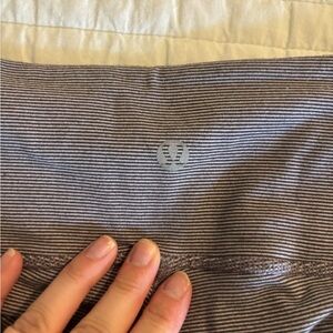 Lululemon Striped Lavender/ Gray Capri Leggings